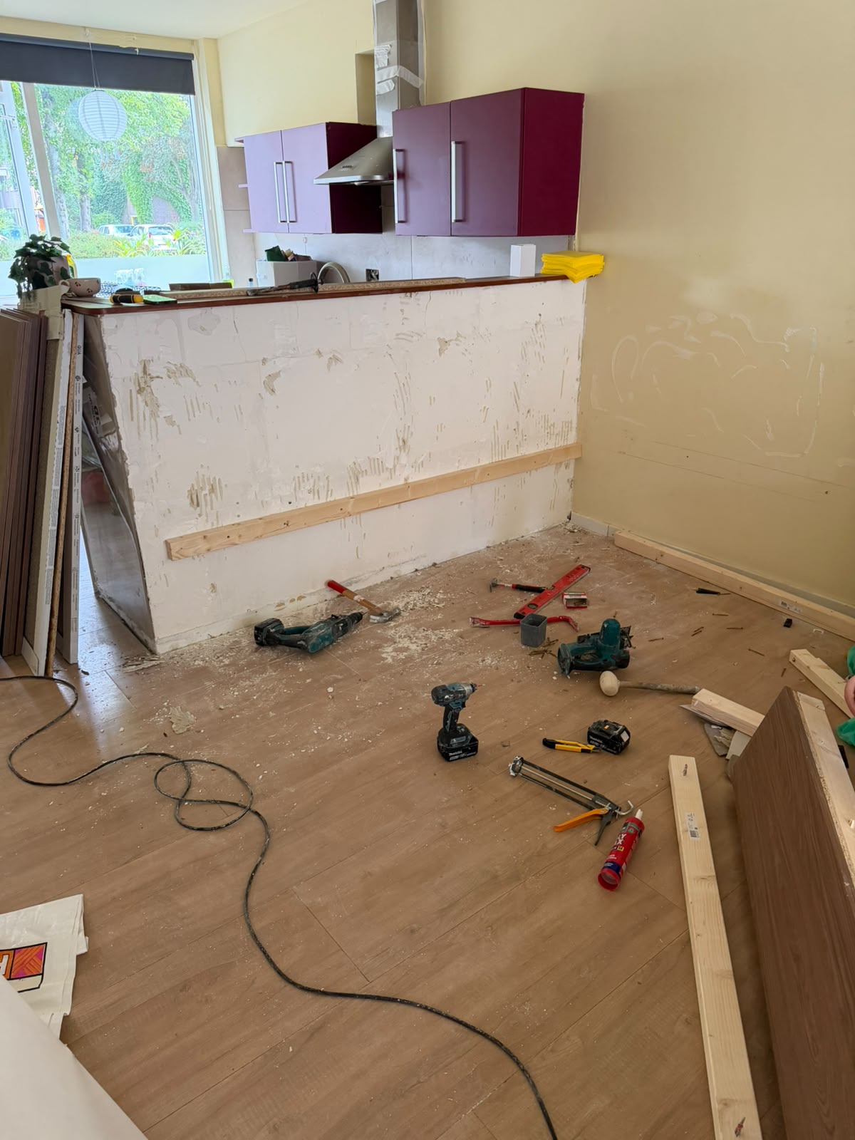 Voor: Eethoek met maatwerkbank